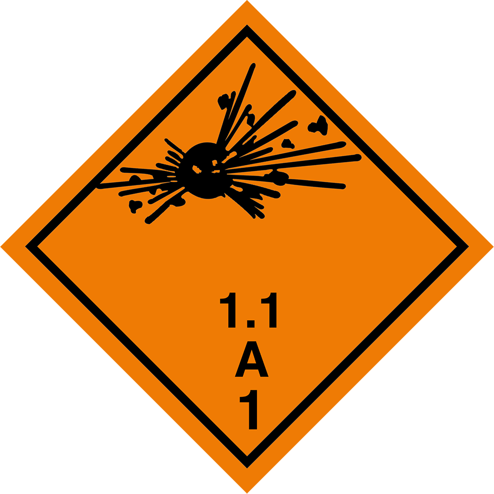 Gefahrgutaufkleber Klasse 1.1A