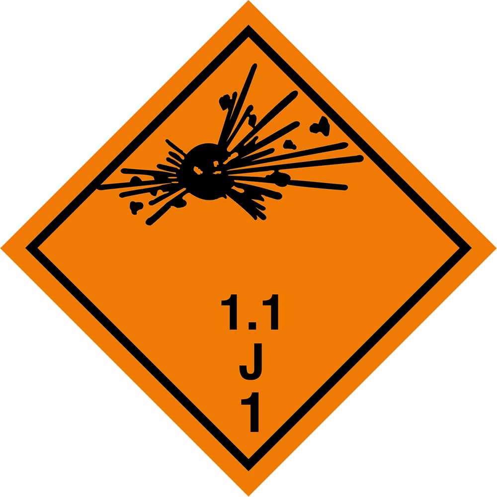 Gefahrgutaufkleber Klasse 1.1J