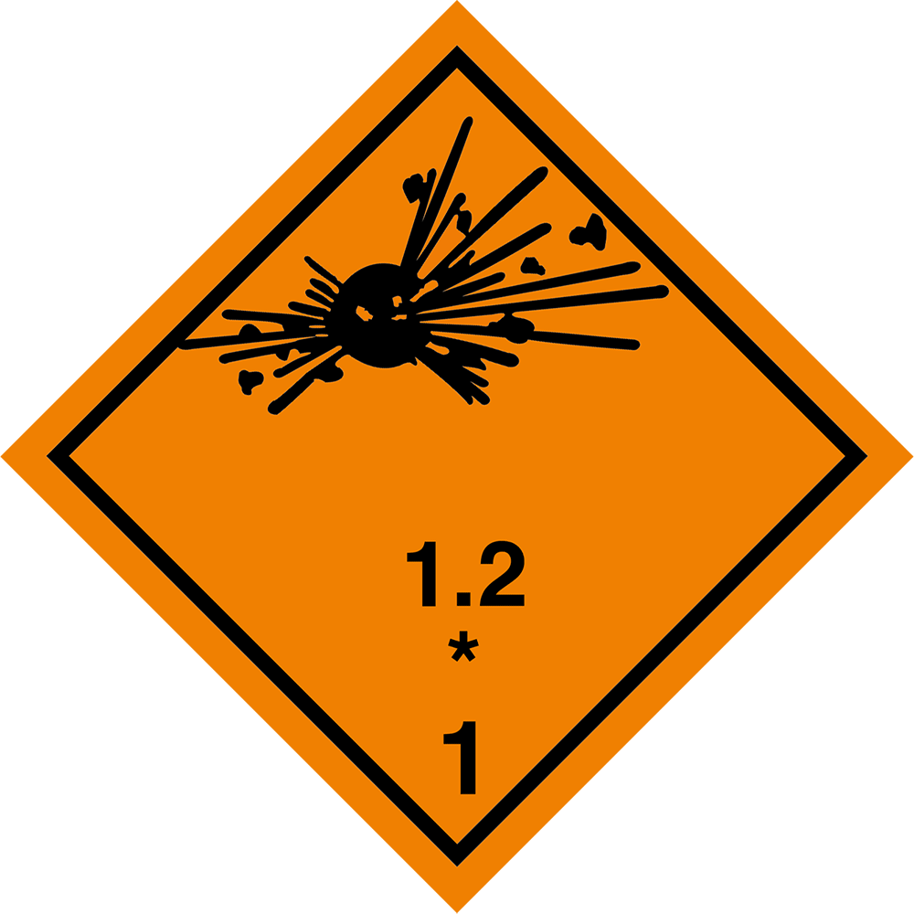 Gefahrgutaufkleber Klasse 1.2