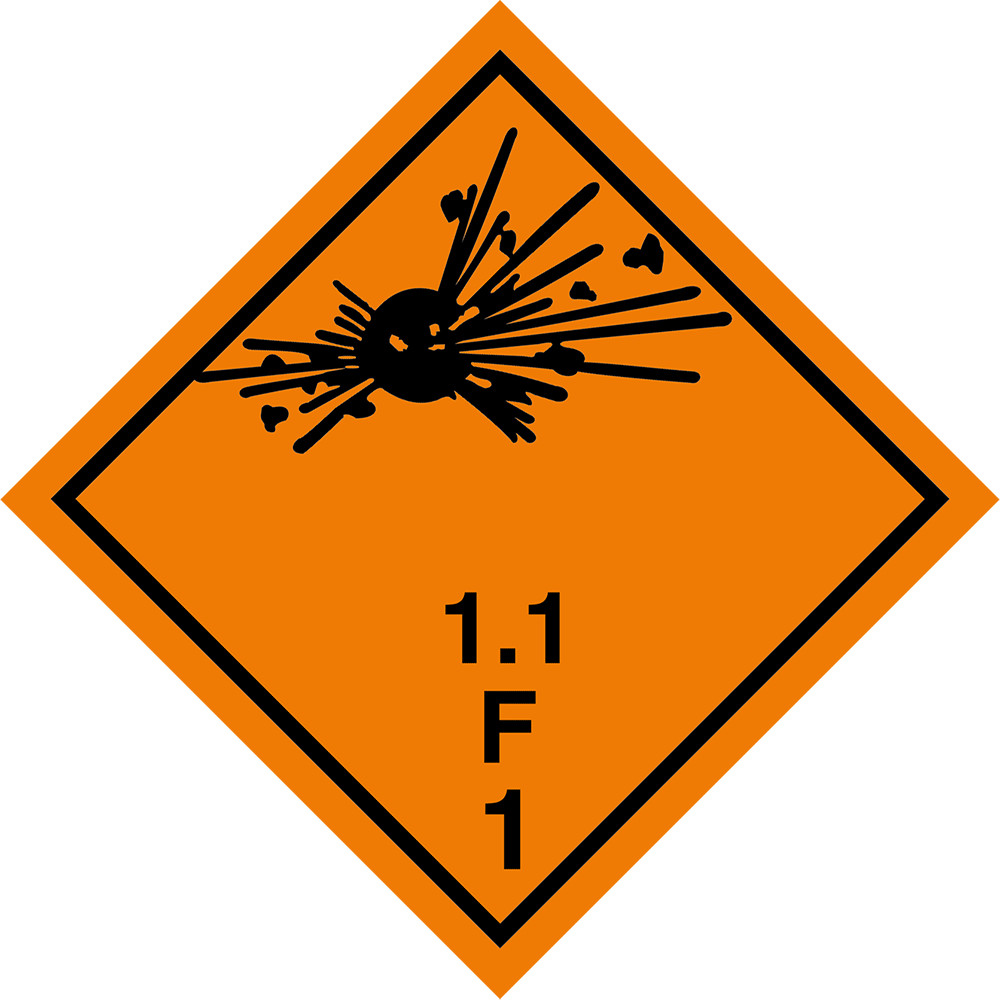 Gefahrgutaufkleber Klasse 1.1F