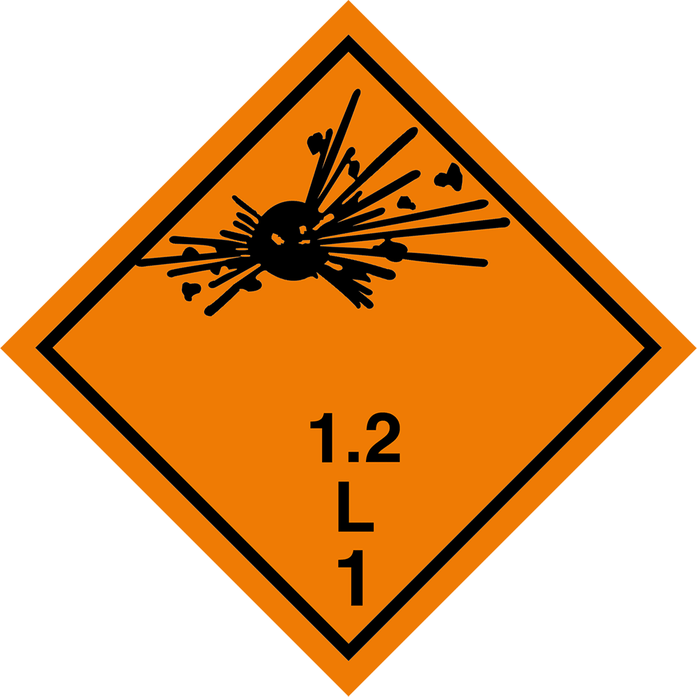 Gefahrgutaufkleber Klasse 1.2L