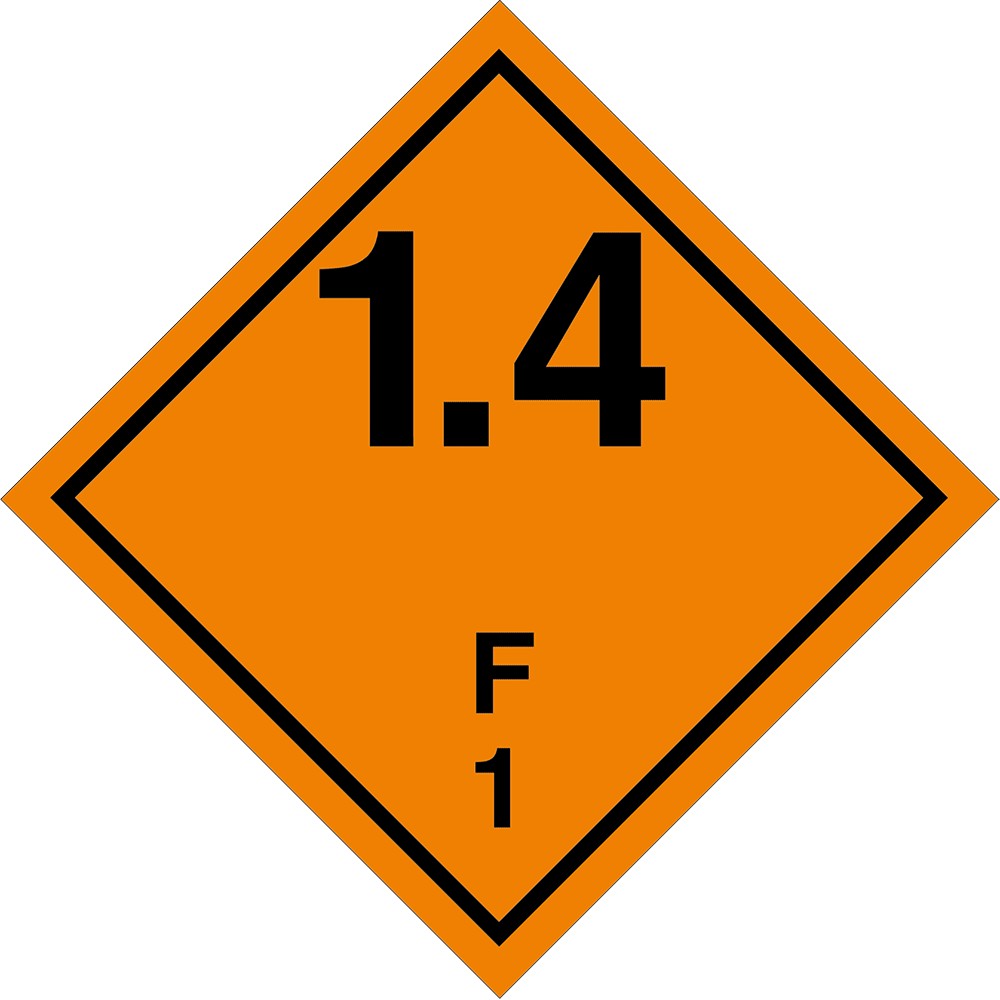 Gefahrgutaufkleber Klasse 1.4 F