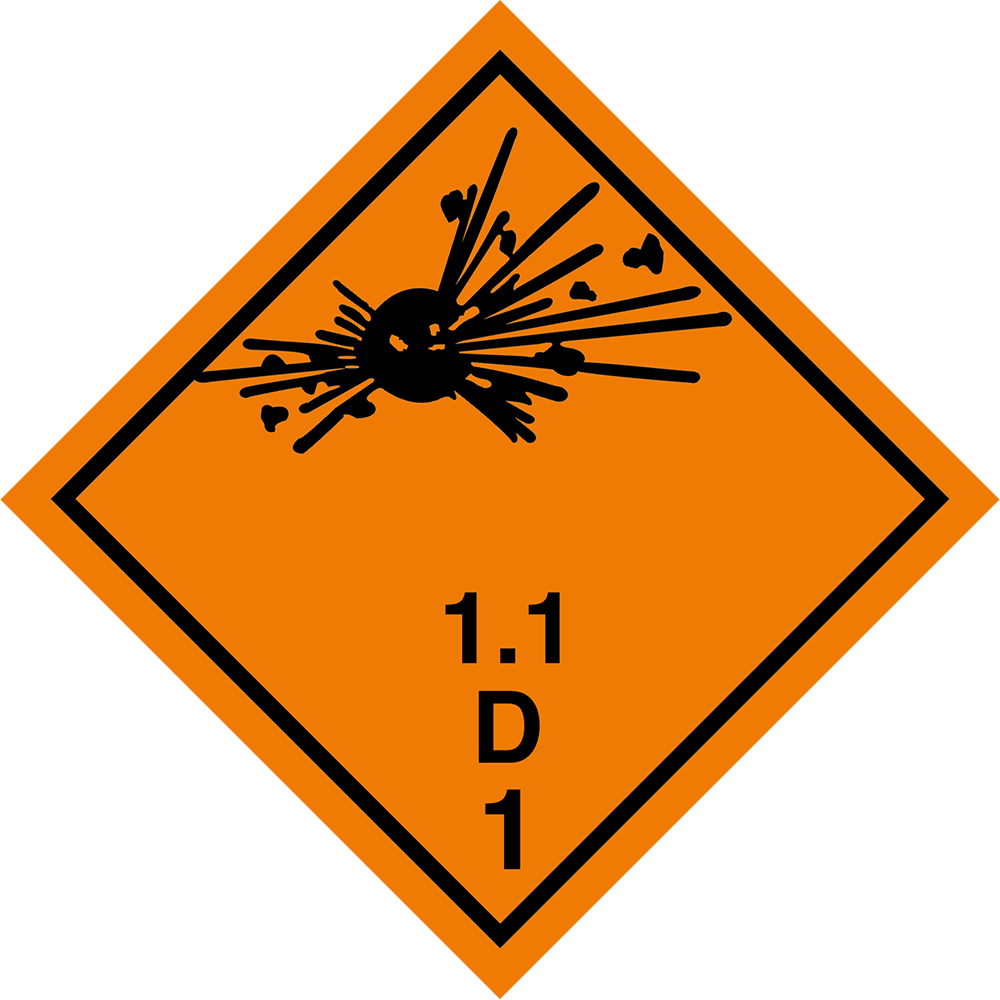 Gefahrgutaufkleber Klasse 1.1D