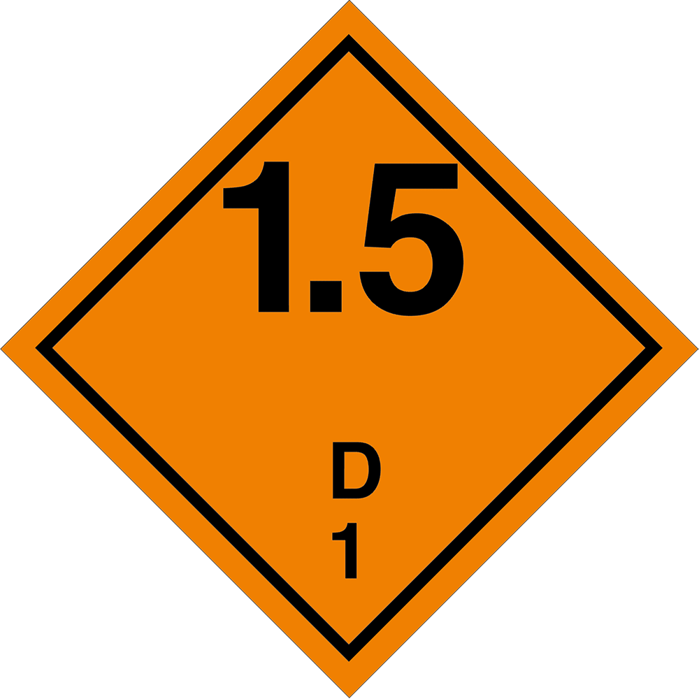 Gefahrgutaufkleber Klasse 1.5 D